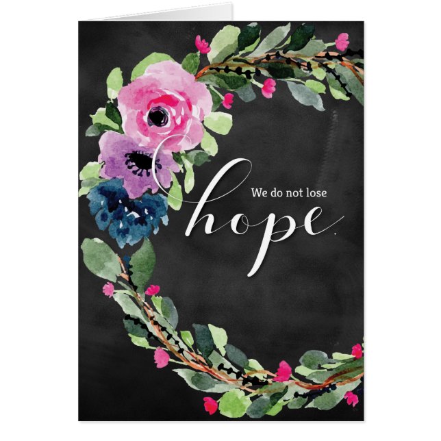 Cartão Diagnóstico De cancer, Não Perder Esperança (Frente)