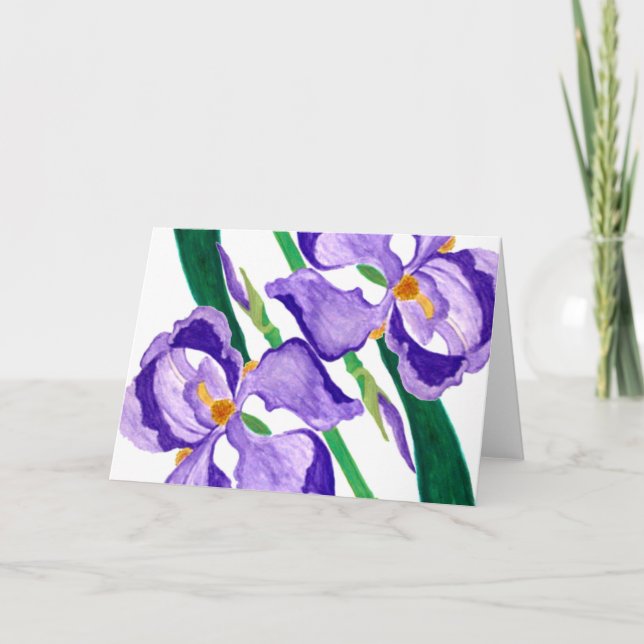 Cartão Diagonal Purple Iris Greeting Card (Frente)