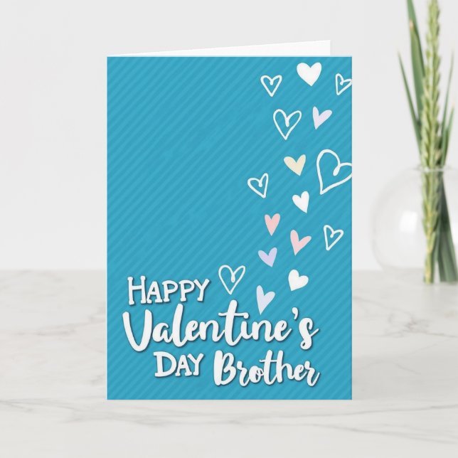 Cartão Diagonal Striped Valentines Brother Card (Frente)
