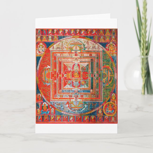 Cartão Diagrama Cósmico de Mandala para a Meditação (Frente)