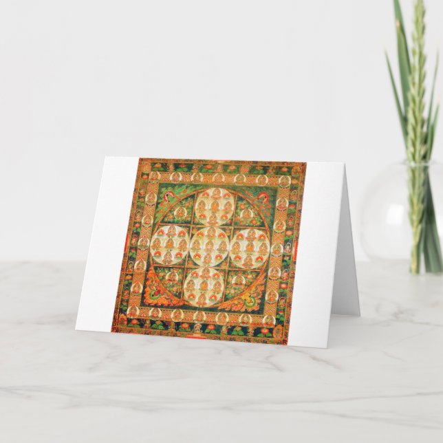 Cartão Diagrama Cósmico de Mandala para a Meditação (Frente)