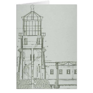 Cartão Diagramas esquemáticos rachados do farol da rocha