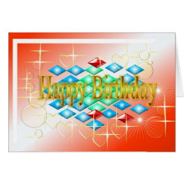 Cartão diamantes estrelas bolhas em ouro e aniversário ve