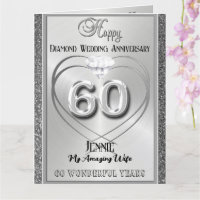 Diamond 60º Aniversário de Casamento para Esposa