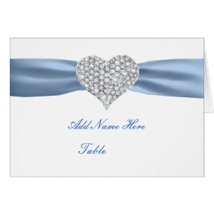 Cartão Diamond Heart Blue Mesa Place Card