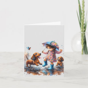 Cartão Dias Chuvosos Dachshund (download) 