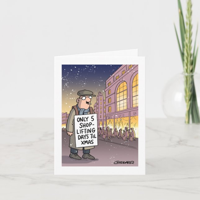 Cartão Dias de furto em lojas até o Natal (Frente)