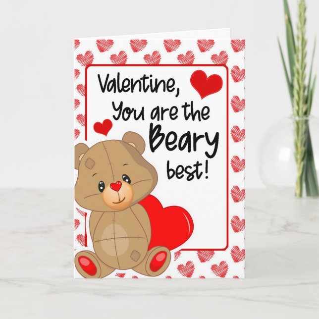 Cartão Dias de os namorados Beary Best Hearting Card (Frente)