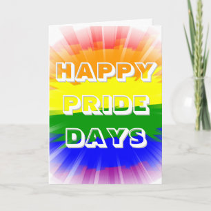 Cartão Dias Felizes da Pride com Bandeira do Arco-íris Ex