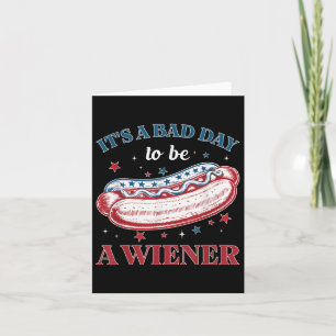 Cartão Dias Maus Hotdog Wiener 4 de julho Independência P