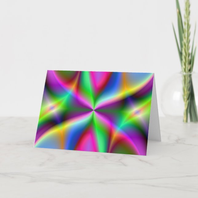 Cartão Dicas de Arte Fractal do Arco-Íris para Explosão d (Frente)