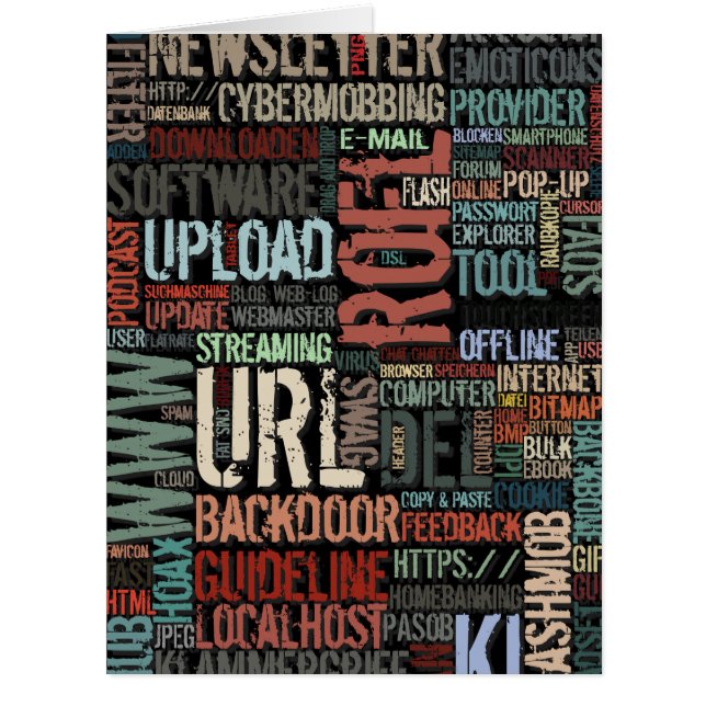 Cartão Dicionário de Computador em Cores (Frente)