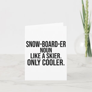 Cartão Dicionário de Definição Snowboardi Engraçado Snowb