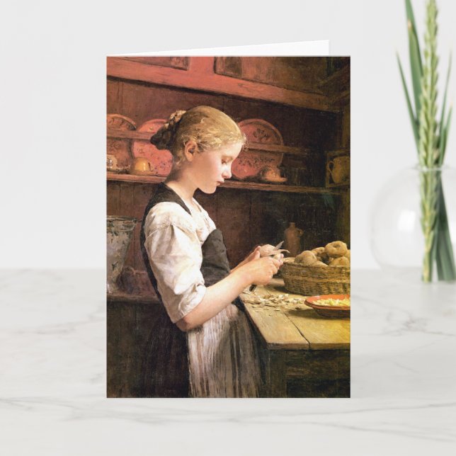Cartão Die kleine Kartoffelschälerin (Frente)