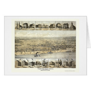 Cartão Diga a cidade, no mapa panorâmico - 1870's