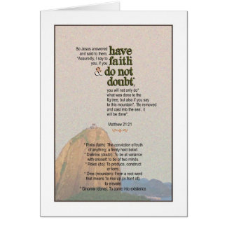 Cartão Diga à montanha - 21:21 de Matthew
