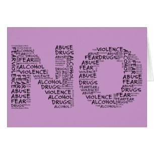 Cartão Diga Não à Violência, Abuso, Drogas, Álcool e Medo