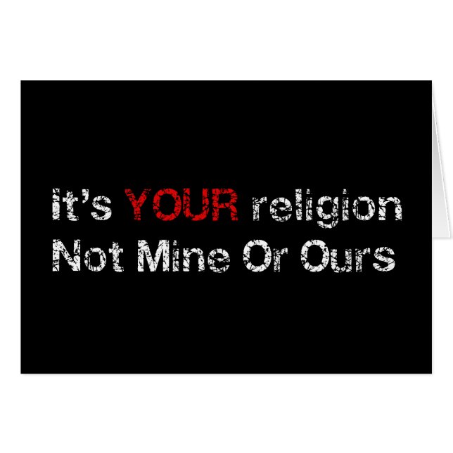 Cartão Diga não aos cultos do deus (Frente horizontal)