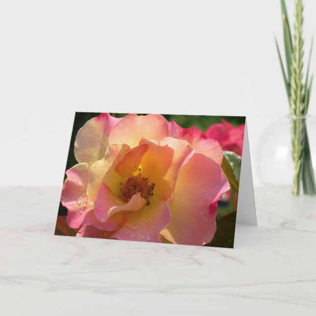 Cartão Diga Que Te Amo Com Um Rosa (Frente)