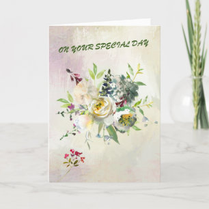 Cartão Diga um feliz aniversário com flores adoráveis C
