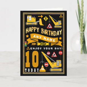 Cartão Digger Construction Personalised Birthday Card