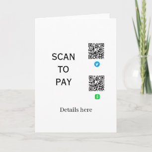 Cartão digitalizar para pagar detalhes do código QR do ve