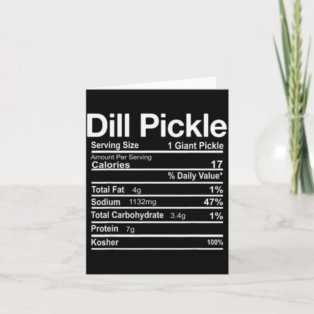 Cartão Dill Ckle Nutrition Facts Funny Thanksgiving Chris (Frente)
