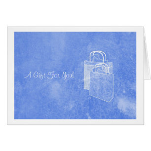 Cartão Dinheiro azul de shopping spree fechado