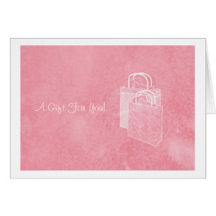 Cartão Dinheiro cor-de-rosa feminino de shopping spree