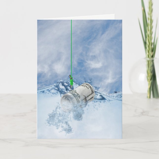 Cartão dinheiro no gancho de peixe (Frente)