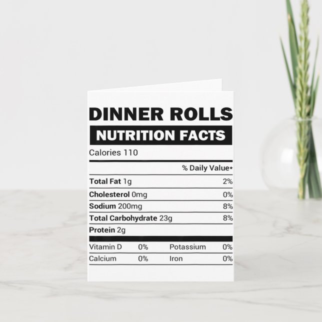 Cartão Dinner Rolls Nutrition Facts Family Matching Chris (Frente)