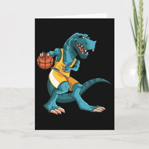 Cartão Dino Engraçado Jogando Sketll Amante do T-rex Cria