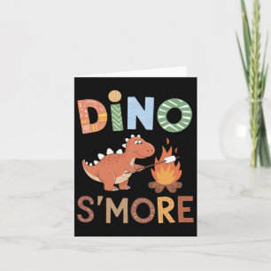 Cartão Dino S'more Dinosaur Trex Camping Smores Kawaii S'