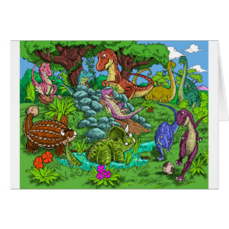 Cartão dinos_playing