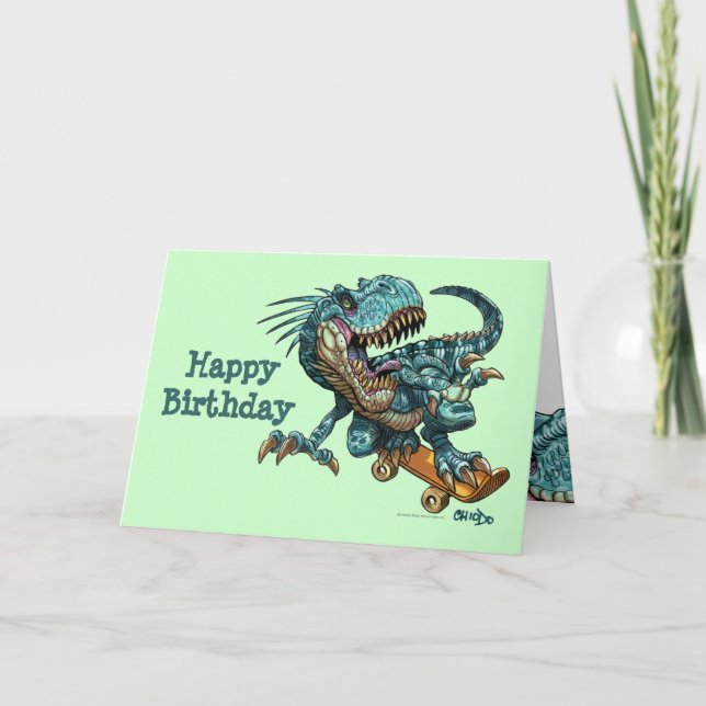 Cartão Dinosaur Birthday Card (Frente)