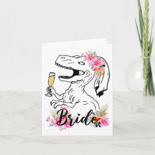 Cartão Dinosaur Bride Bridesmaid Floral Bachelorette