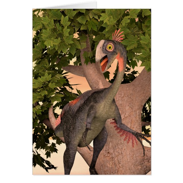 Cartão Dinosaur Gigantoraptor (Frente)