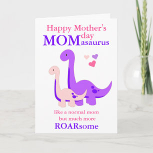 Cartão Dinosaur Mother's Day Mom-asaurus custom Card