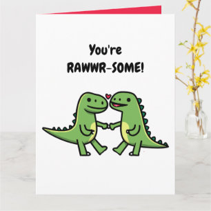 Cartão Dinosaur Valentines 
