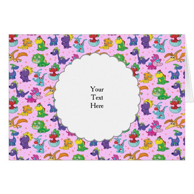 Cartão Dinossaur Cuteness Kawaii Extravaganza (Frente Horizontal)