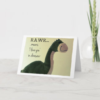 Cartão Dinossauro Card Rawr significa 'Eu te amo' em dino