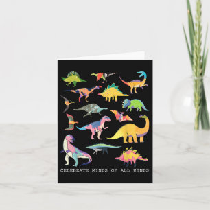 Cartão Dinossauro Celebra Mentes De Todos Os Tipos De Aut