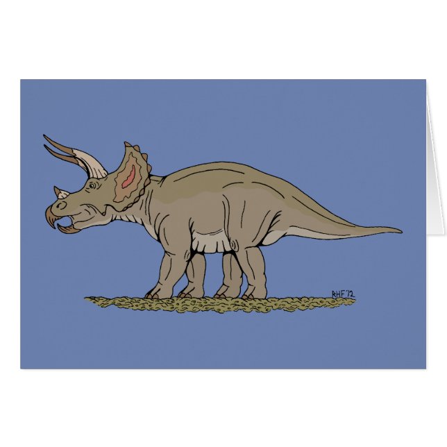 Cartão Dinossauro Cretáceo Tricerátops (Frente Horizontal)