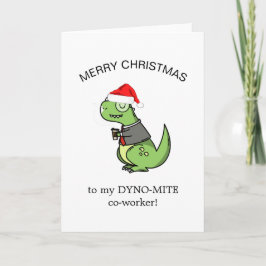 Cartão dinossauro de colega dinamite engraçado feliz Nata