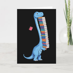 Cartão Dinossauro De Leitura De Carregando De Livro Dino