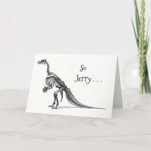 Cartão Dinossauro Engraçado Humor Adicione um Nome Anive
