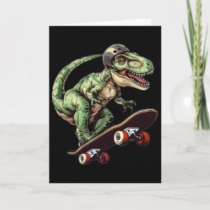 Cartão Dinossauro Engraçado T Rex Em Skate Skateboard K