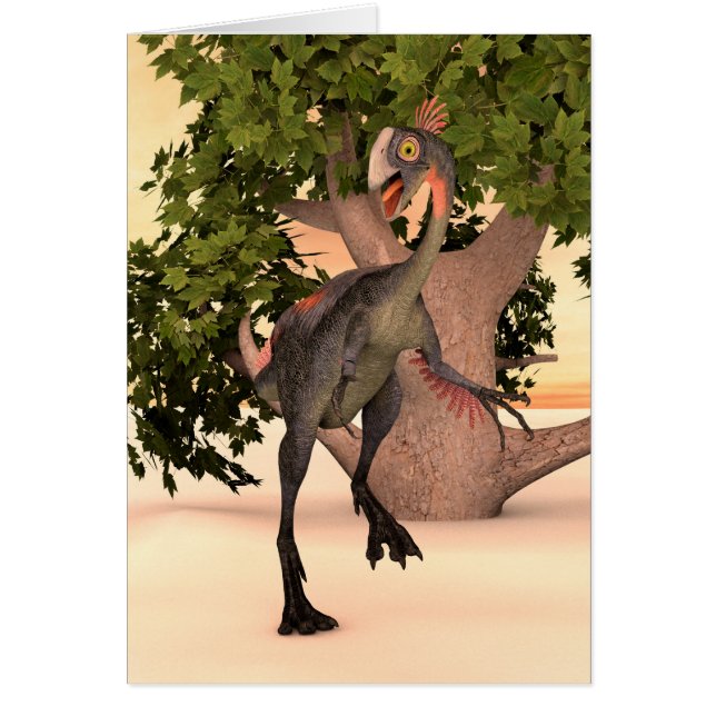 Cartão Dinossauro Gigantoraptor (Frente)