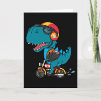 Dinossauro legal andando de motocicleta