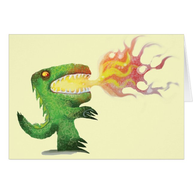 Cartão Dinossauro ou dragão por poucos t e Abdul Rasheed (Frente Horizontal)